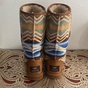 Tall UGG and Pendleton boots, size 6.